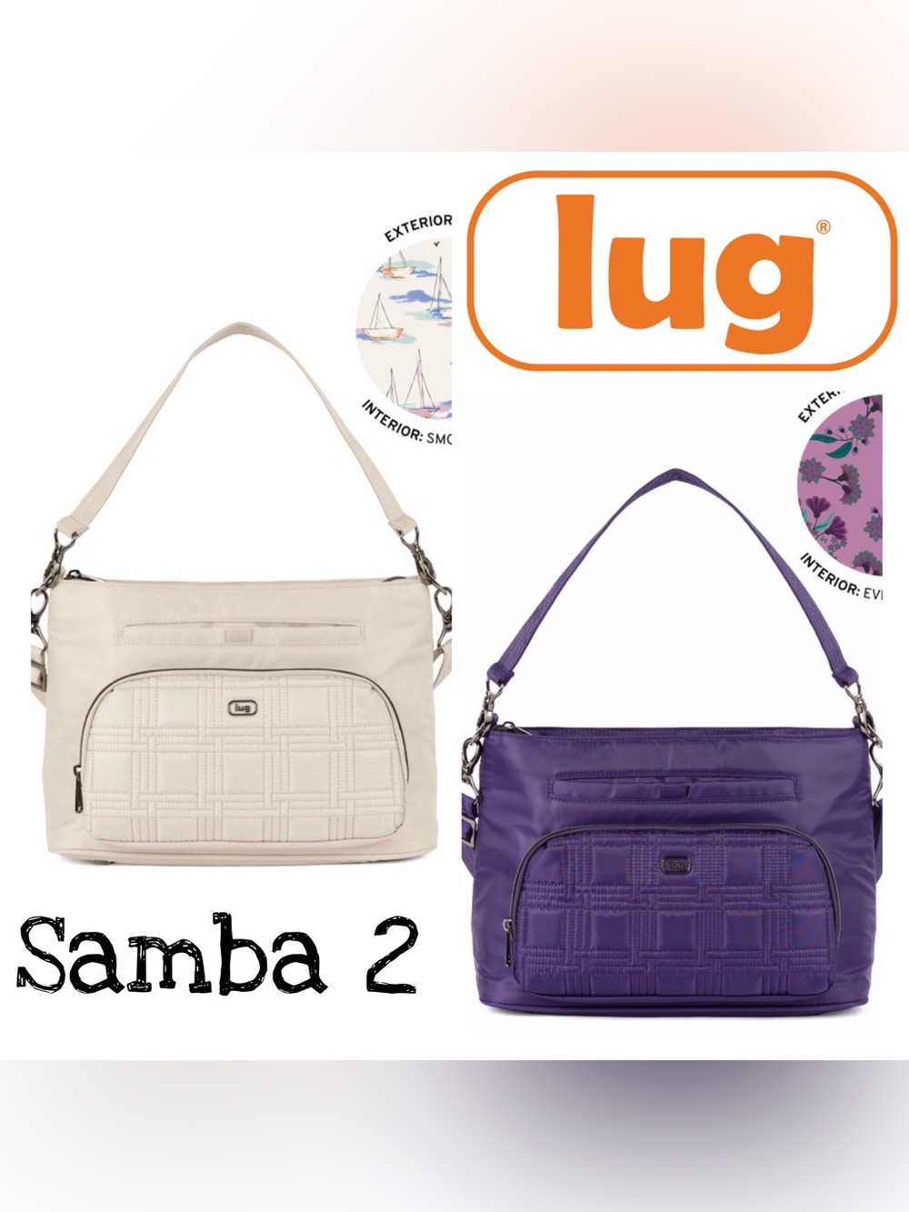 Lug Samba 2 Convertible Crossbody Bag NWT Pebble or Concord Purple